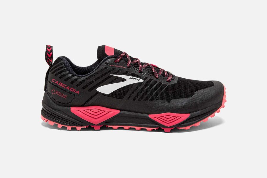 Brooks Women's Cascadia 13 GTX Trail Running Shoes Black/Pink/Coral PQYS-32784